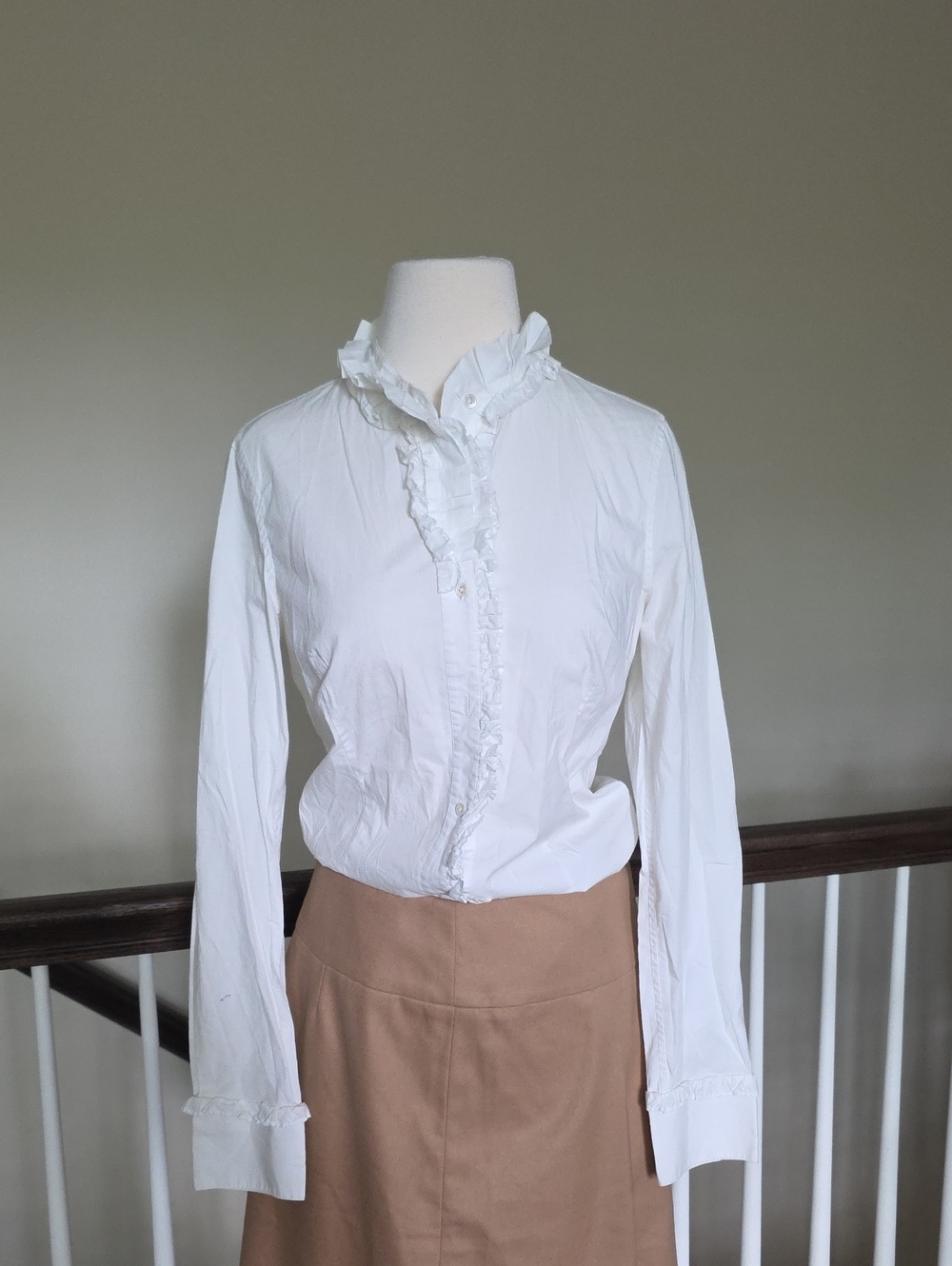 Lilly Pulitzer White Ruffled Button Down Blouse